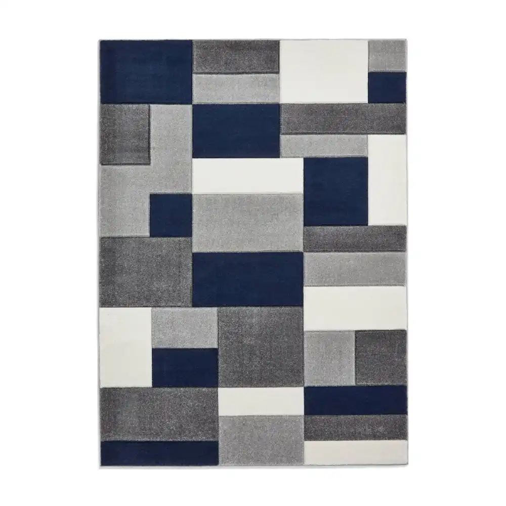 Matrix Think MT61 Grey Navy Rug - Image 3