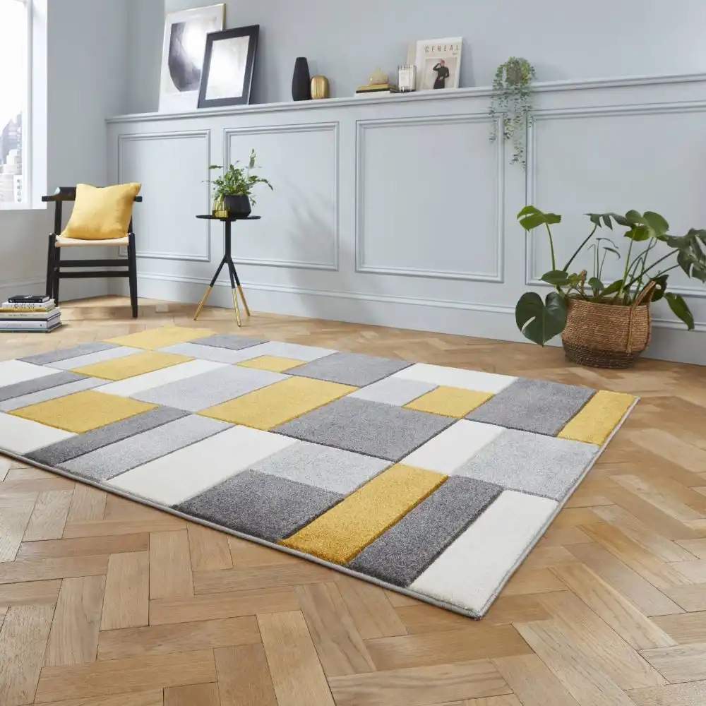 Matrix Think MT61 Grey Yellow Rug - Image 2