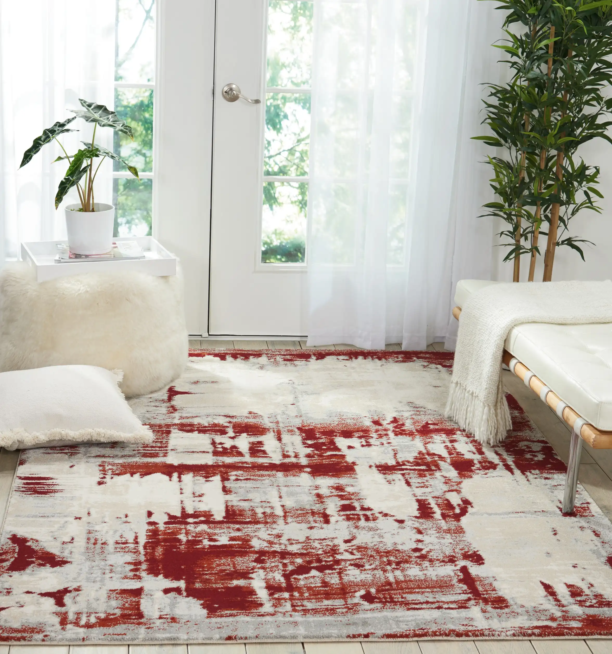 Maxell MEA14 Ivory Red Rug - Image 2