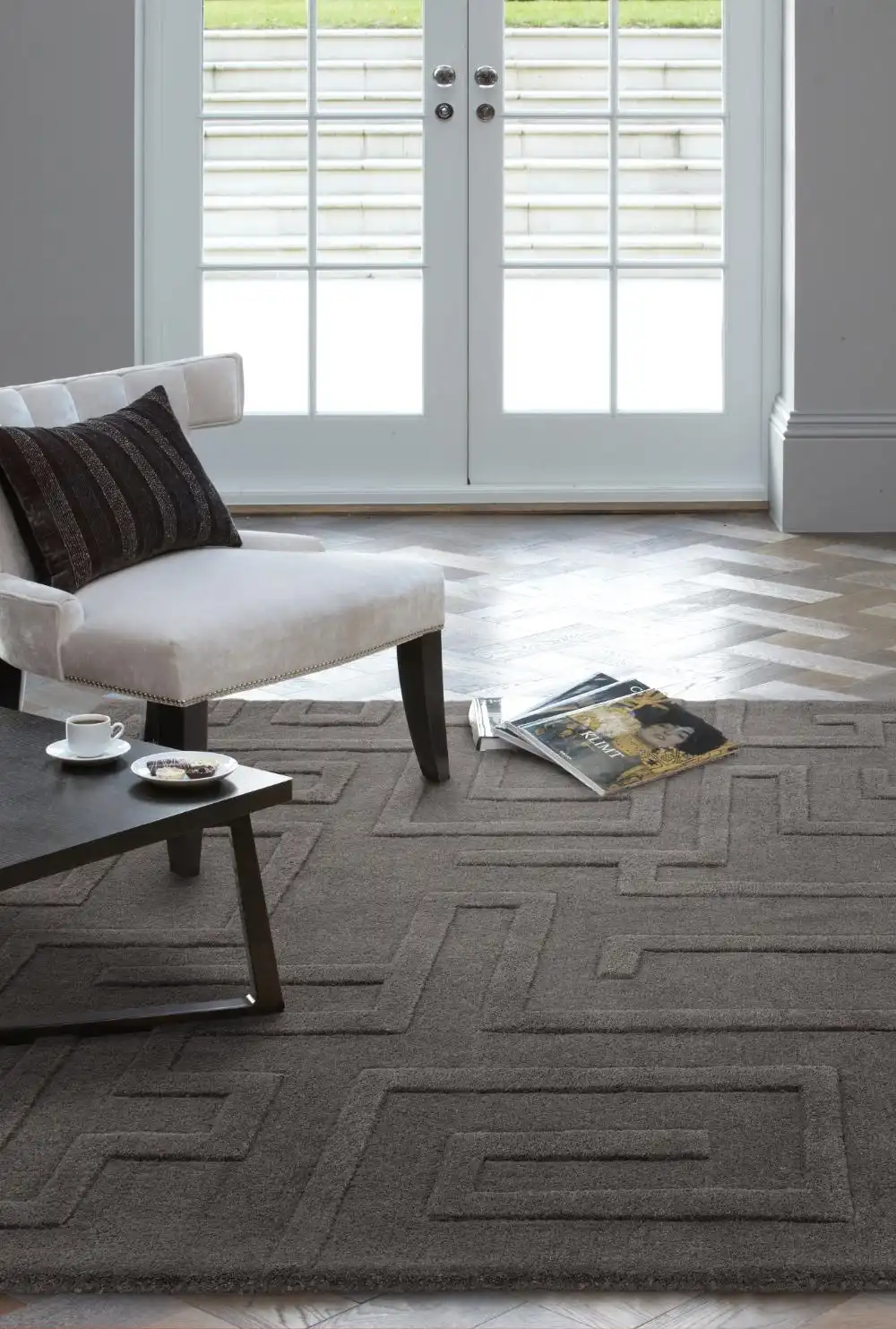 Maze Asiatic Charcoal Rug - Image 2