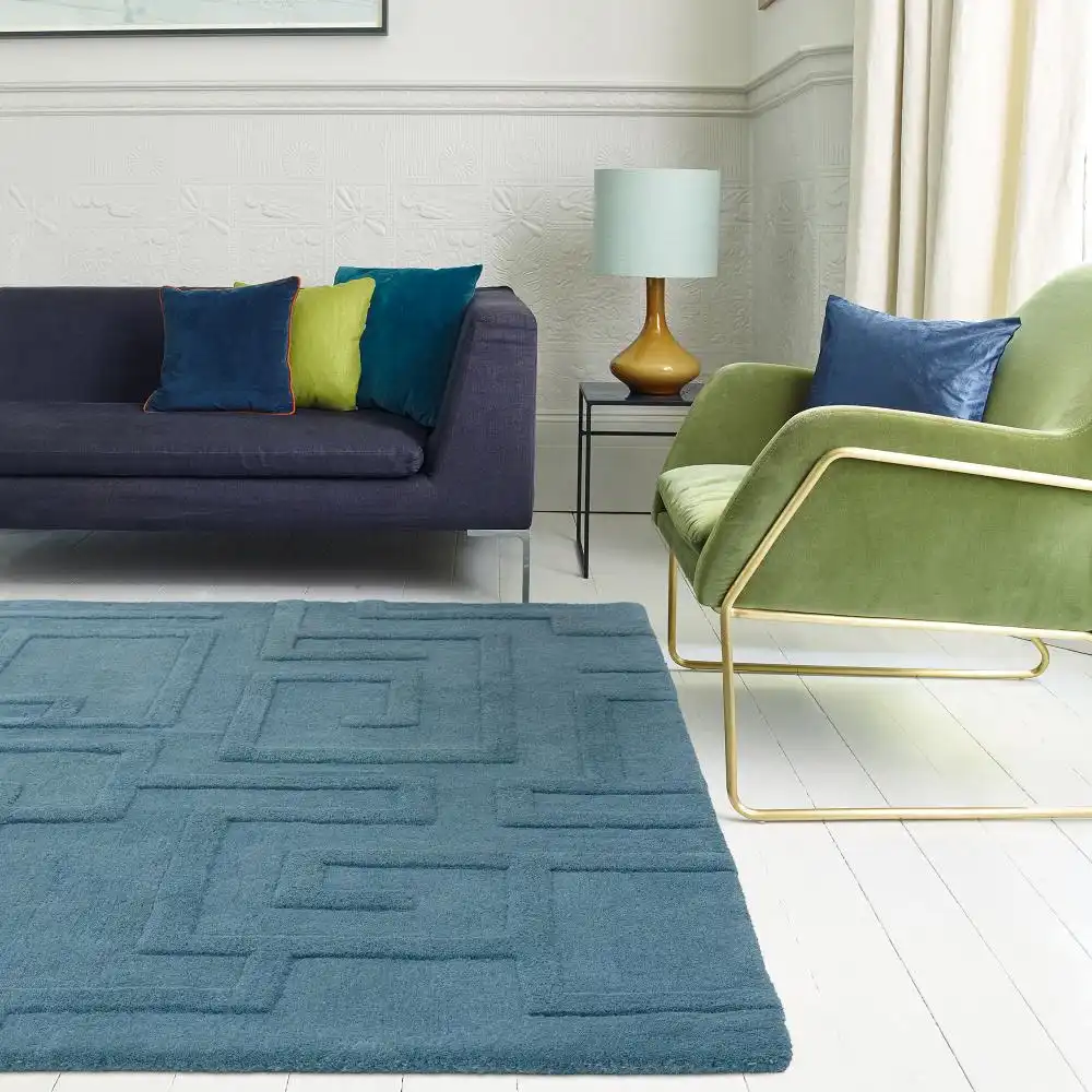 Maze Asiatic Teal Rug