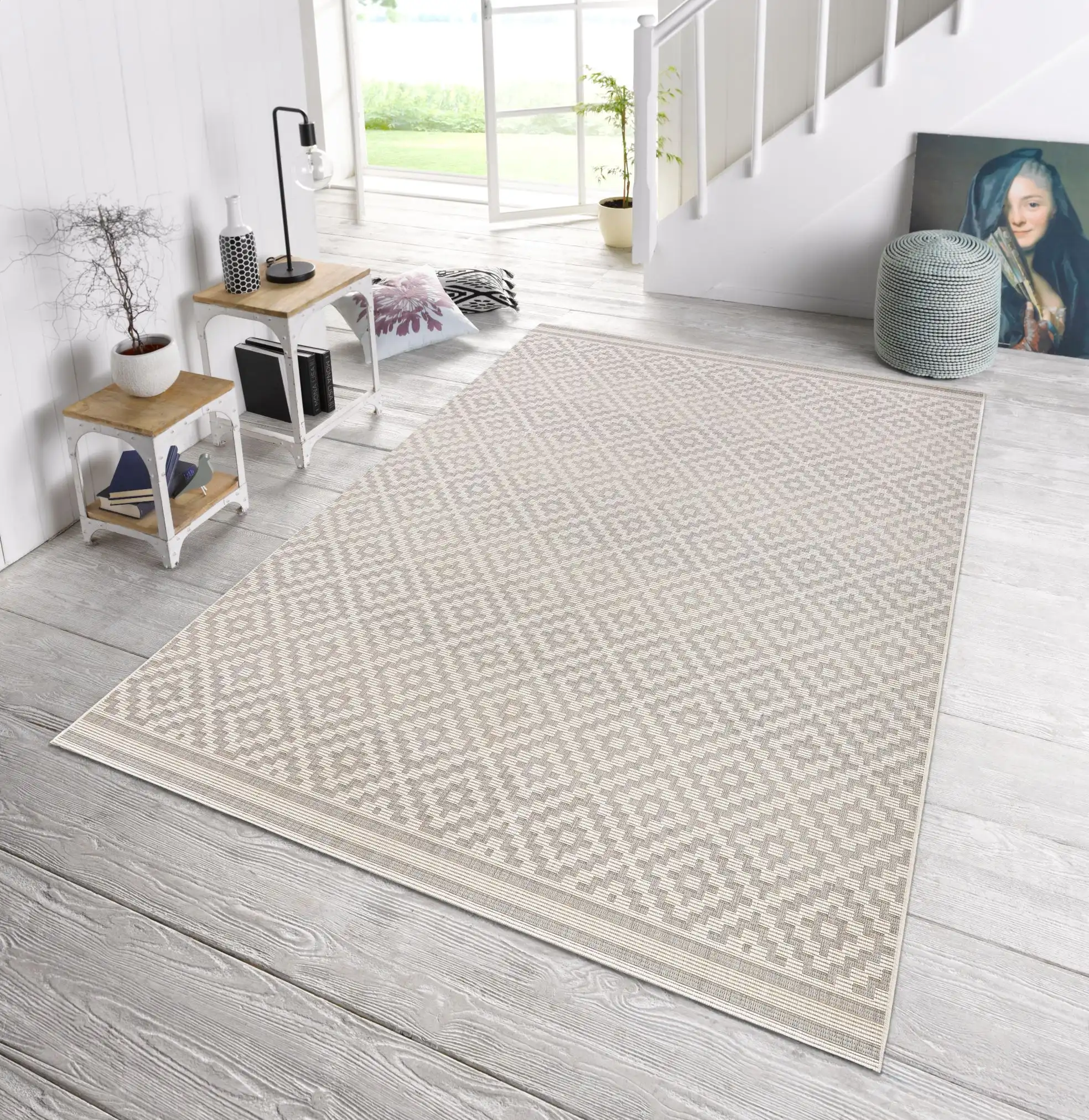 Meadow HH 102467 Raute Grey Cream Rug