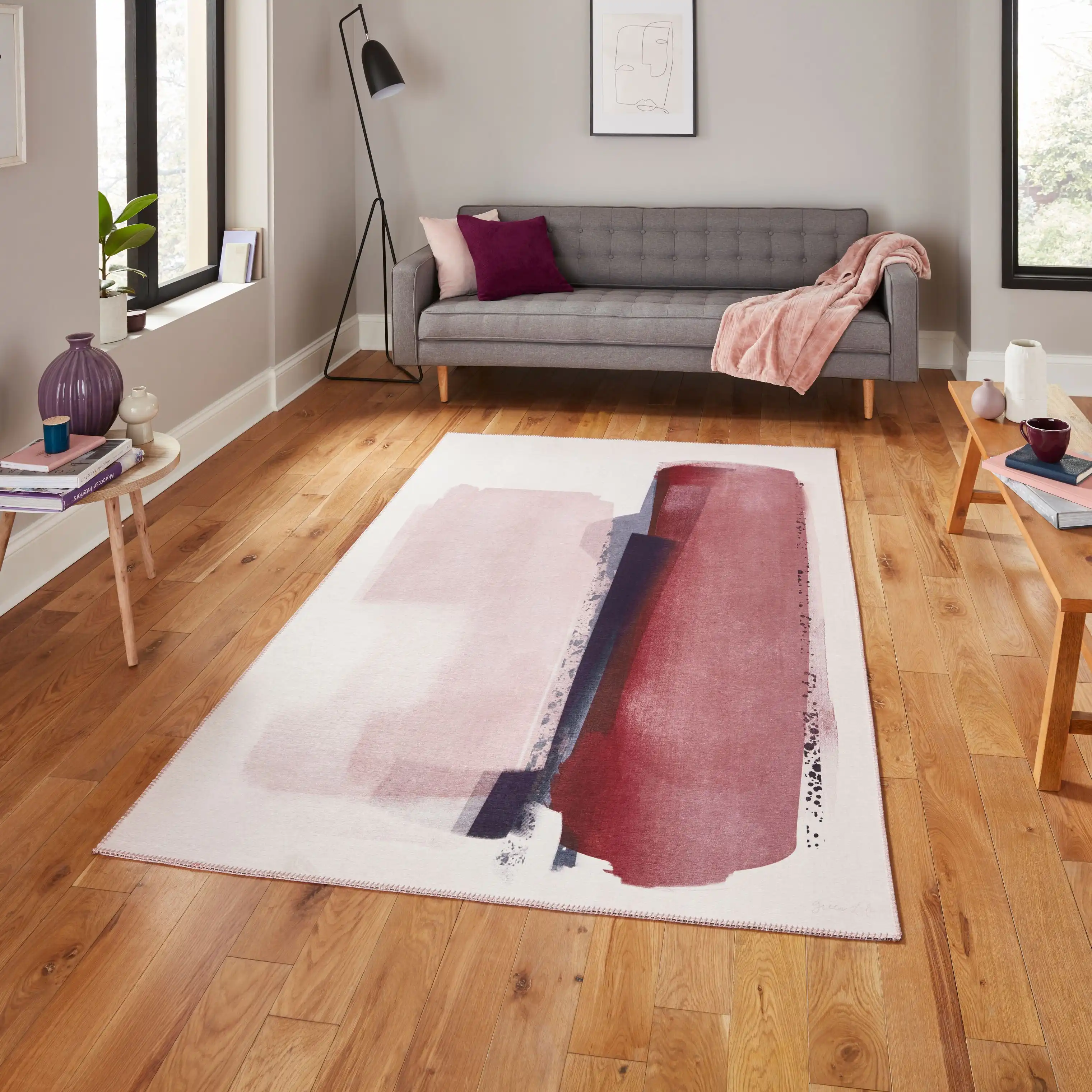 Michelle Collins Modern AB0151 Rose Crimson Rug