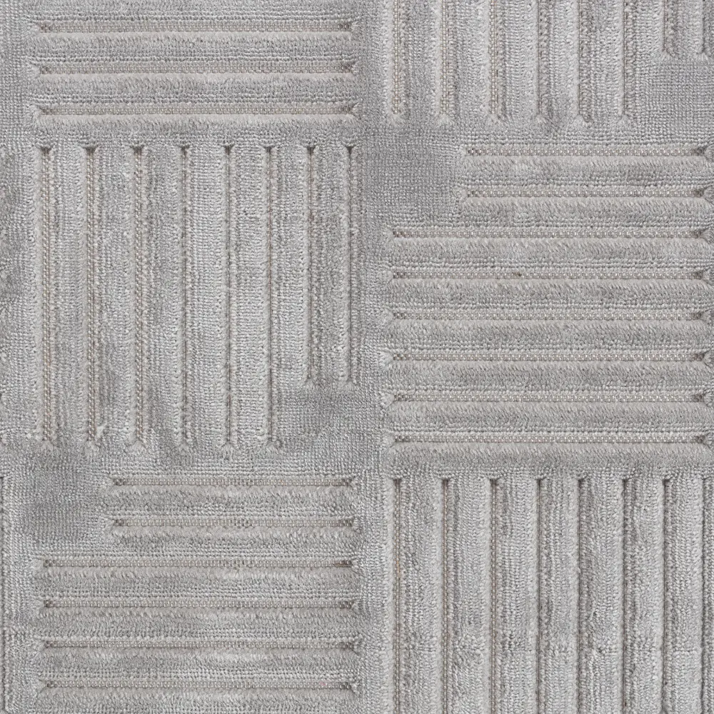 Midori In- & Outdoor 3D High & Low Pile Textured Grey Rug - Image 7