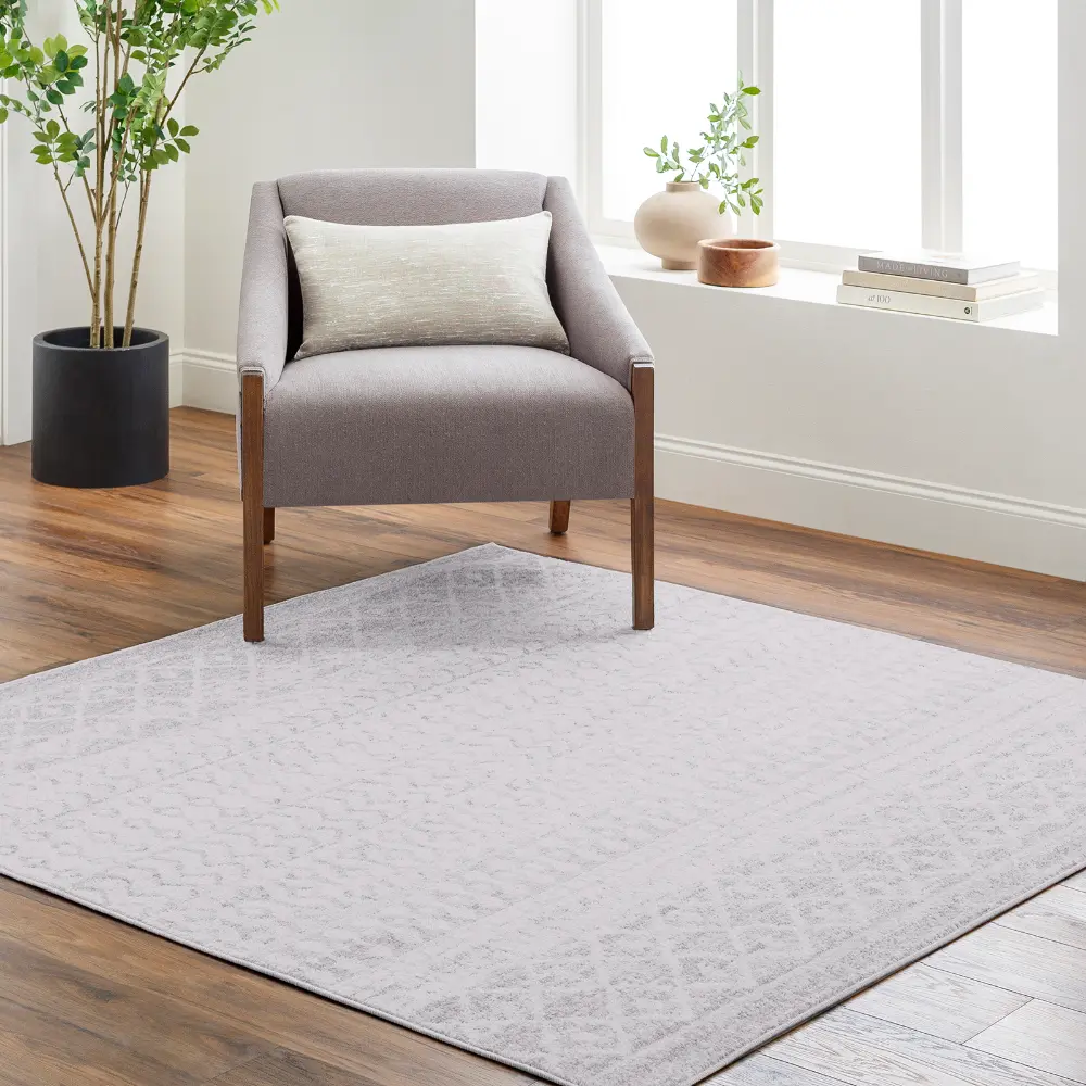 Mila Scandi Geometric Light Grey/White Rug - Image 15