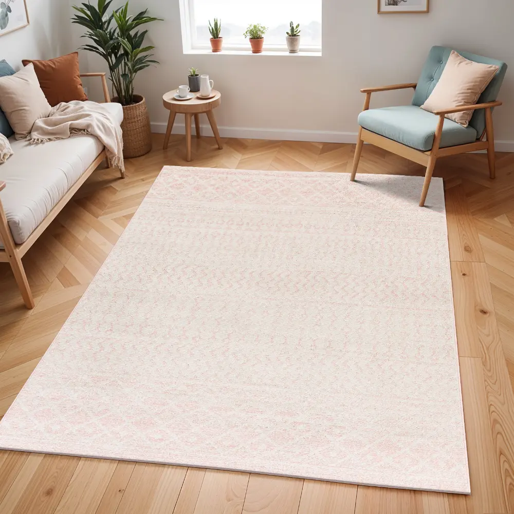 Mila Scandi Global Pink Rug