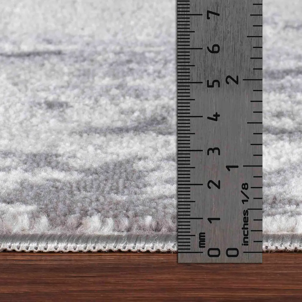 Milena Abstract Modern Marble Grey/White Rug - Image 8