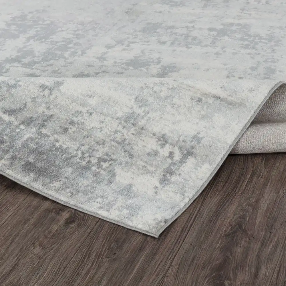 Victoire Abstract Modern Marble Grey/Ivory Rug - Image 3