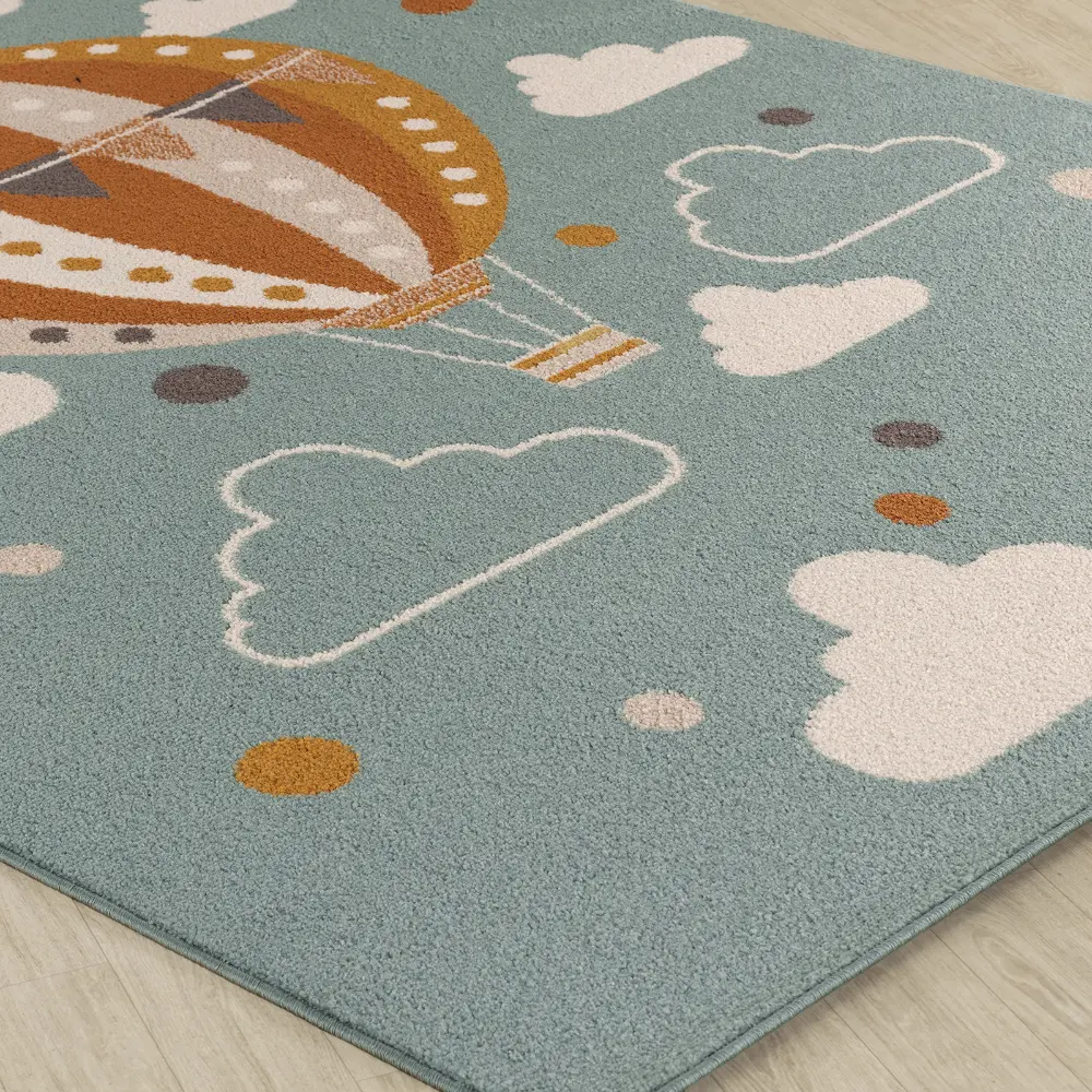 Monty Kids Modern Multicolour/Blue BedroomRug - Image 4