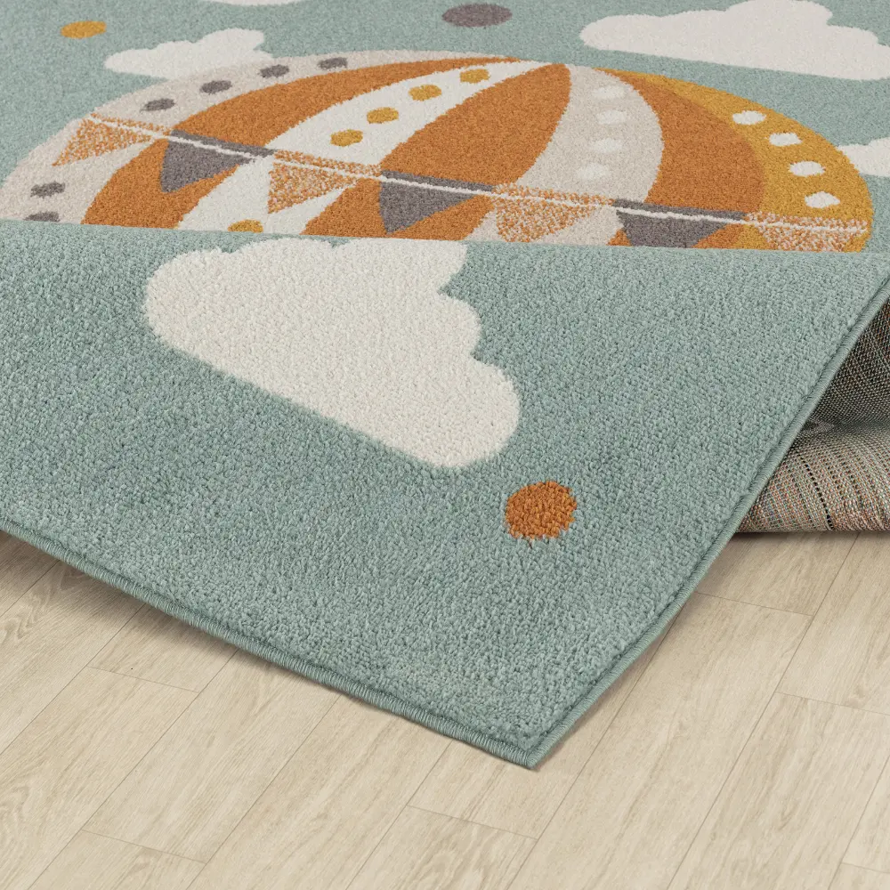 Monty Kids Modern Multicolour/Blue BedroomRug - Image 5