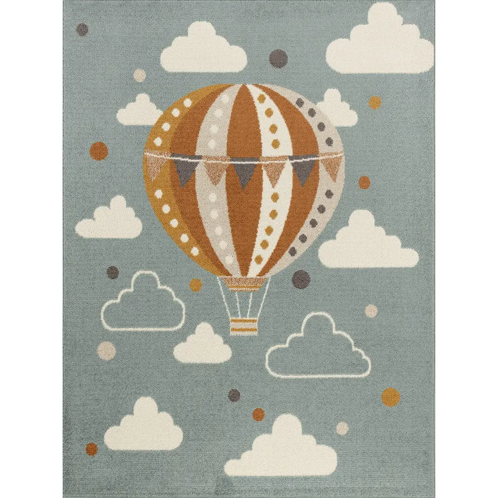 Monty Kids Modern Multicolour/Blue Bedroom Rug - Image 12