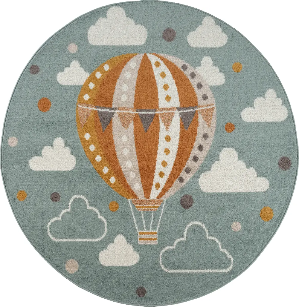 Monty Kids Modern Multicolour/Blue Bedroom Rug - Image 3