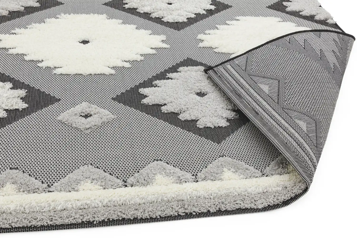 Monty MN01 Black Cream Tribal Rug - Image 3