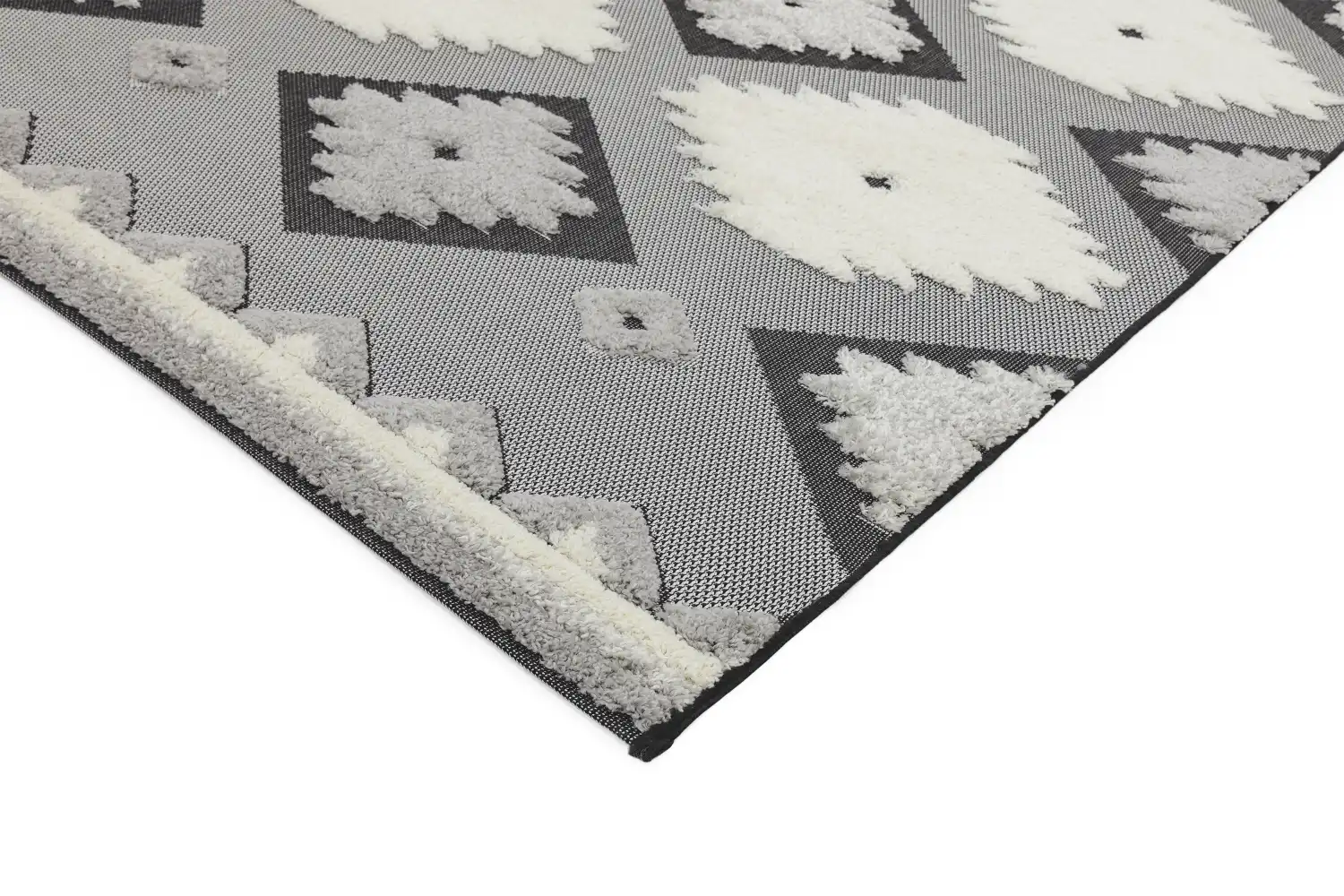 Monty MN01 Black Cream Tribal Rug - Image 4