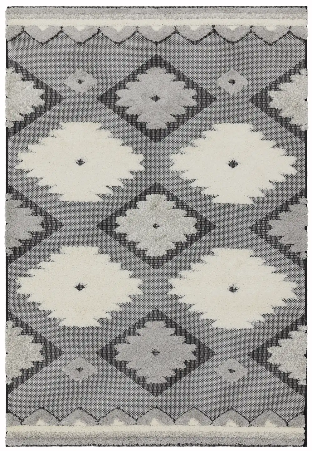 Monty MN01 Black Cream Tribal Rug - Image 5