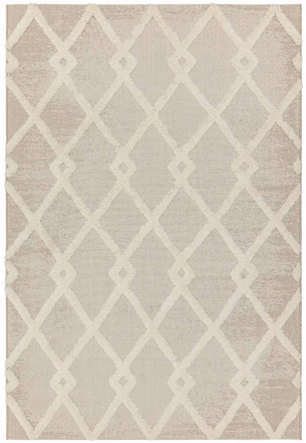 Monty MN07 Beige Cream Diamond Rug - Image 5