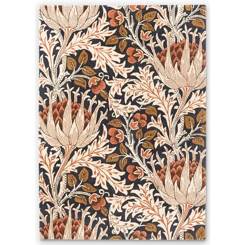 Morris & Co Artichoke Amber Charcoal 127103 Rug - Image 2