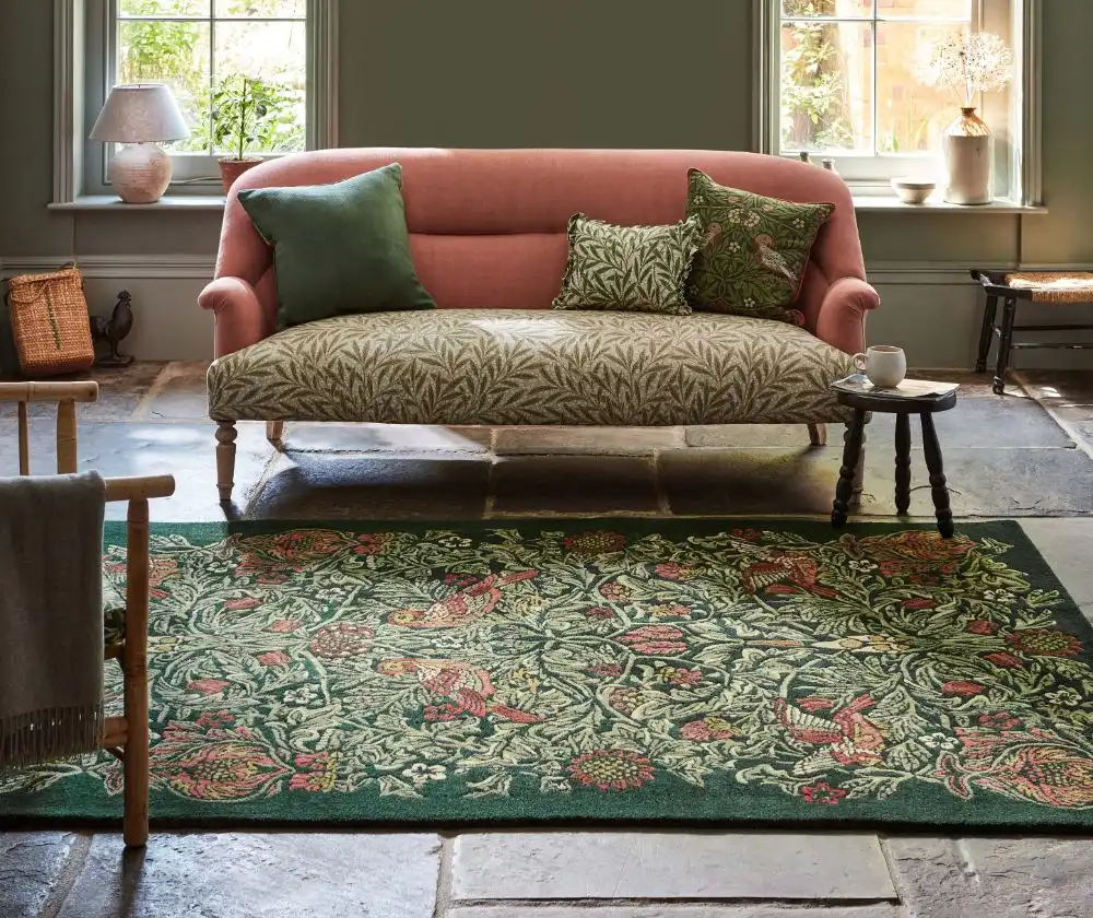 Morris & Co Bird Tump Green 128307 Rug