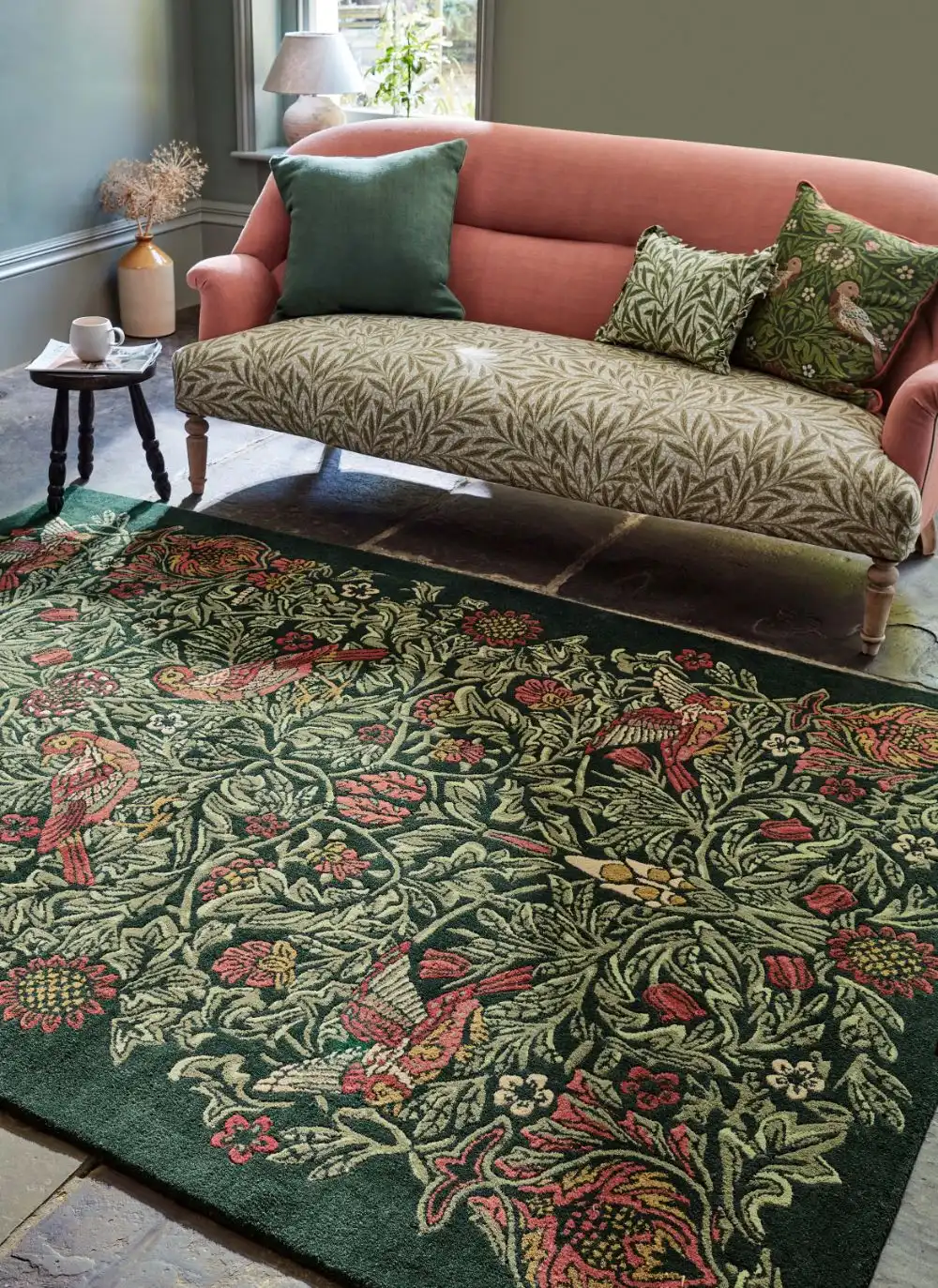 Morris & Co Bird Tump Green 128307 Rug - Image 2