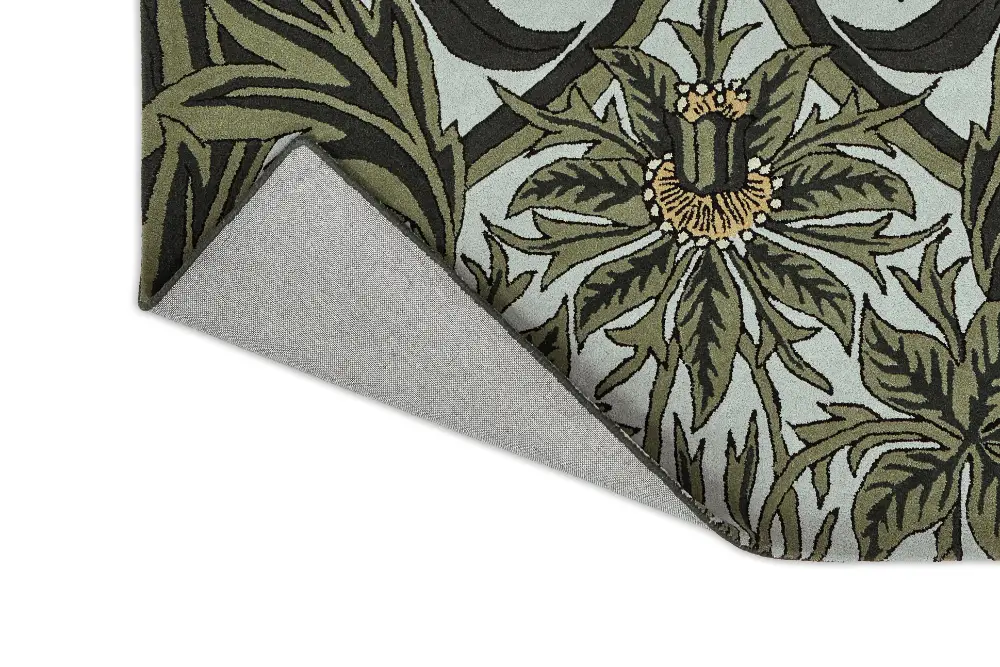 Morris & Co Bluebell Leafy Arbour Green 127607 Rug - Image 7
