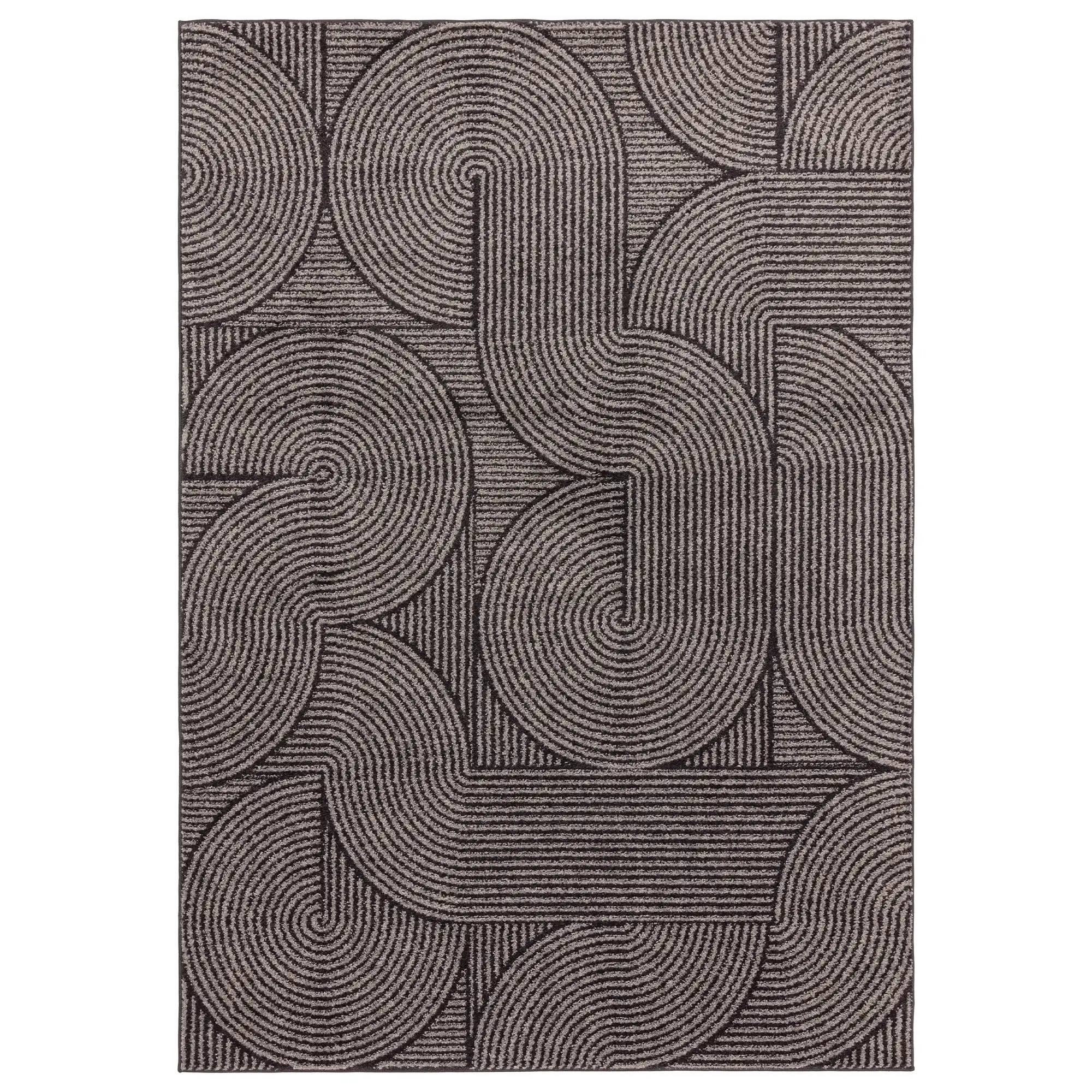 Muse MU01 Charcoal Swirl Rug - Image 3