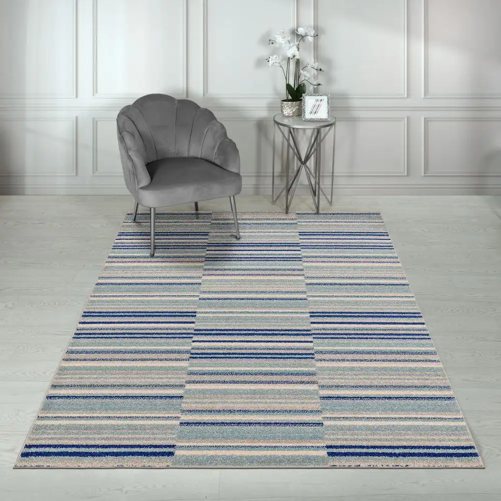 Muse MU05 Blue Stripe Rug