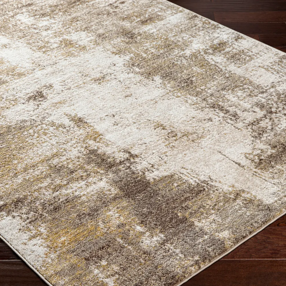 Nalany Abstract Modern Marble Light Brown Rug - Image 4