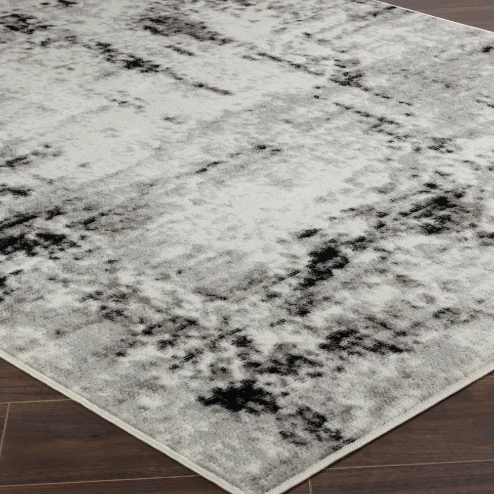 Natalia Abstract Modern Marble Light Grey Rug - Image 9