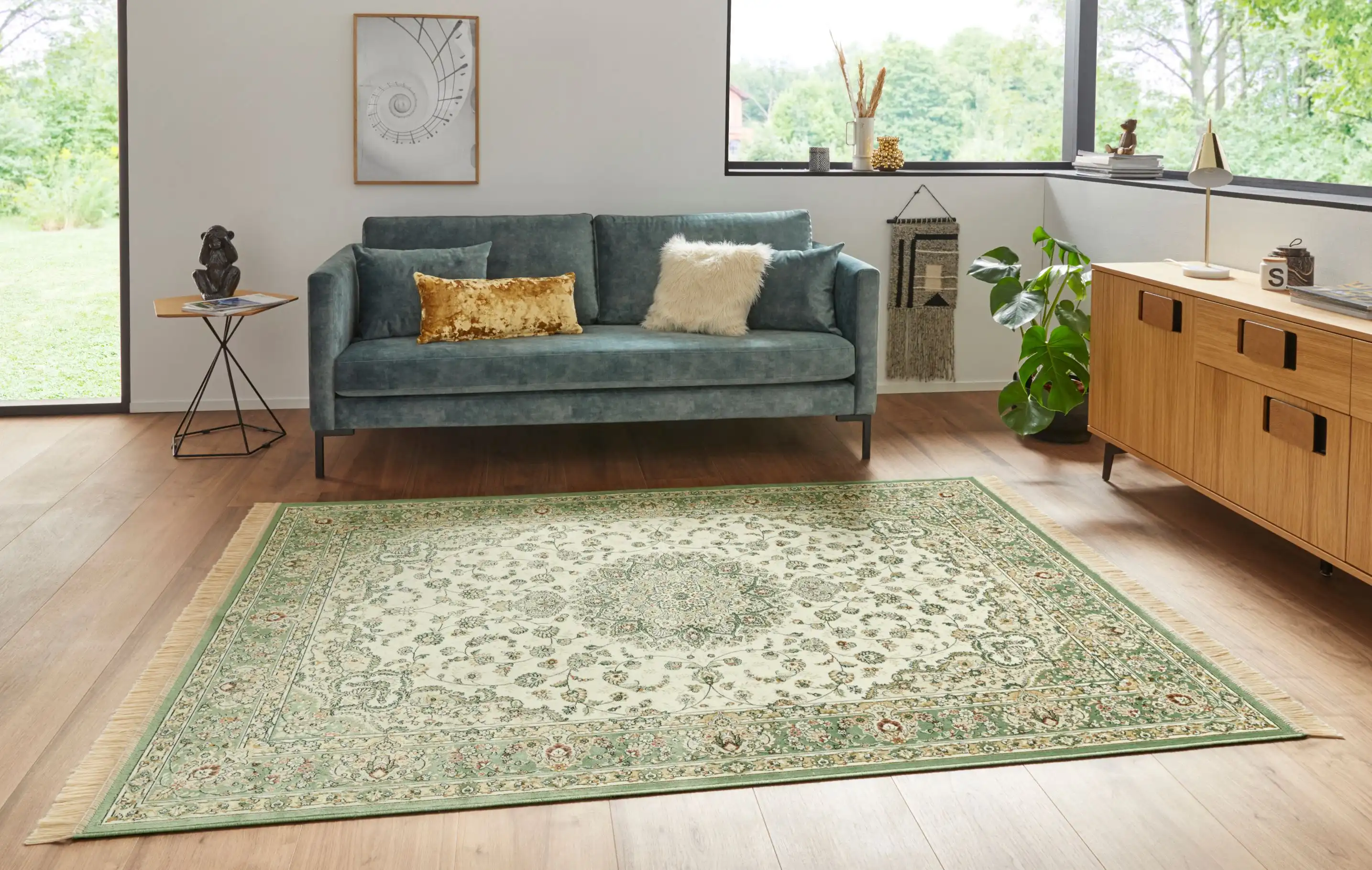 Naveh 104379 Antik Nain Ivory Green Rug