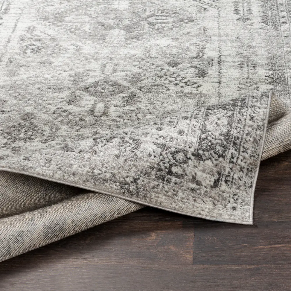 Neelam Vintage Oriental Boho Light Grey/White/Charcoal Rug - Image 12