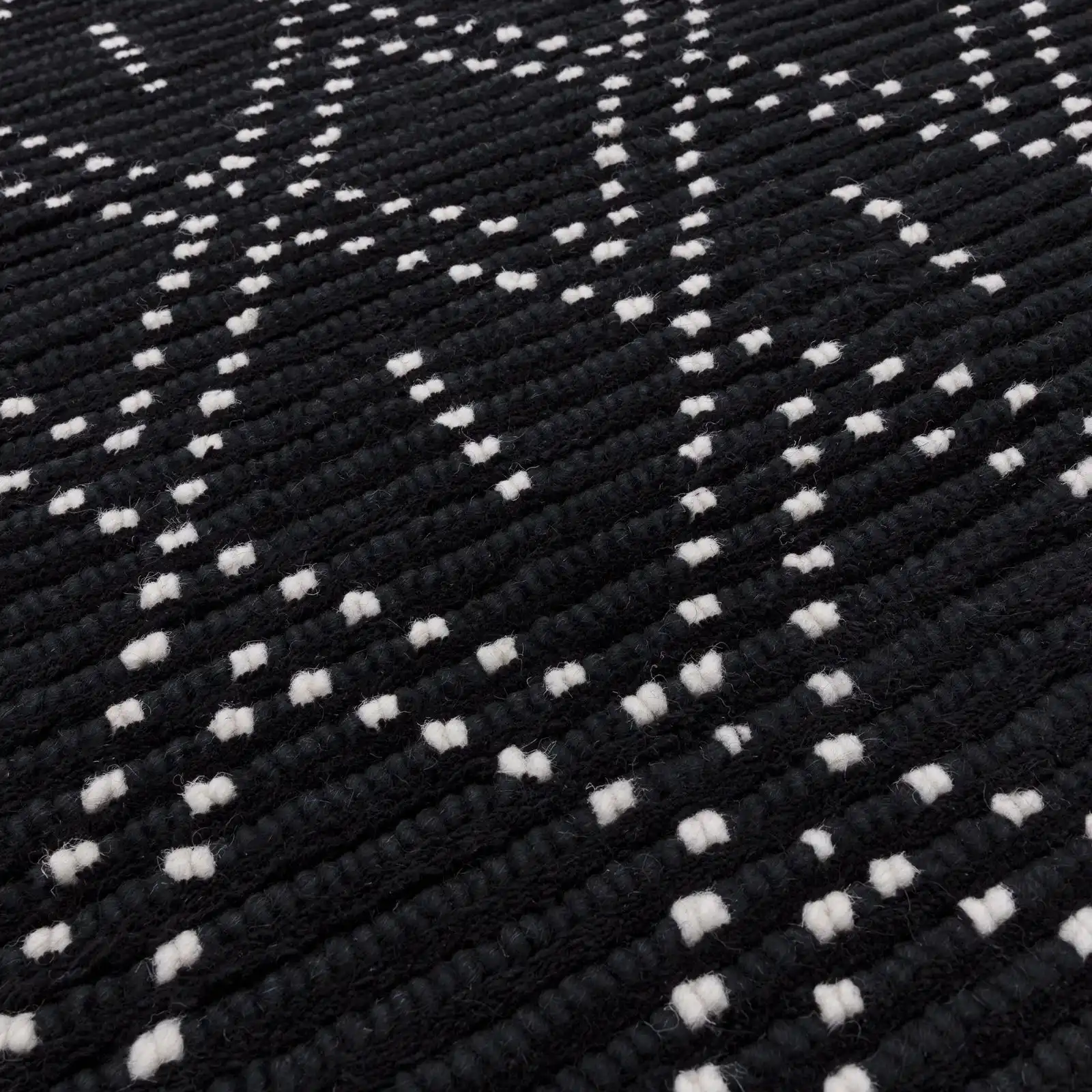 Nepal Black Cream Diamond Rug - Image 3