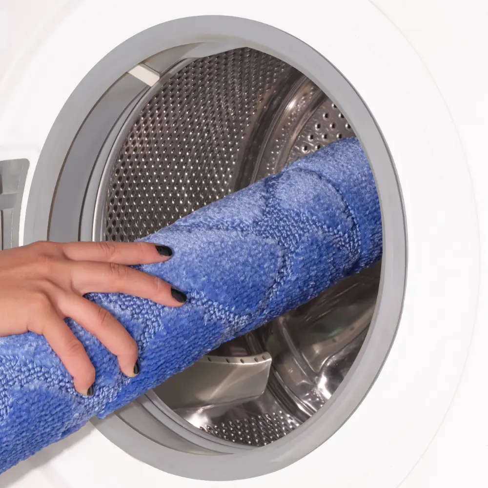Nilah 2-Piece Machine Washable Non-Slip Blue Bathroom Rug Set - Image 3