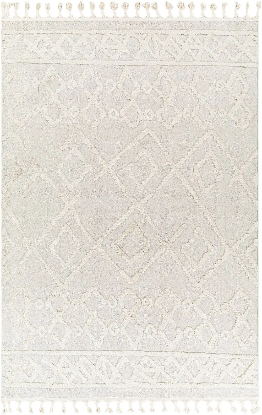 Elaine Berber Geometric High Pile Cream Rug - Image 6