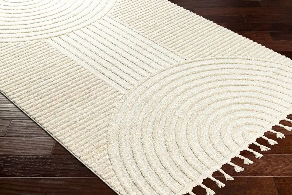 Matilda Scandi Modern High Pile Ivory Rug - Image 4