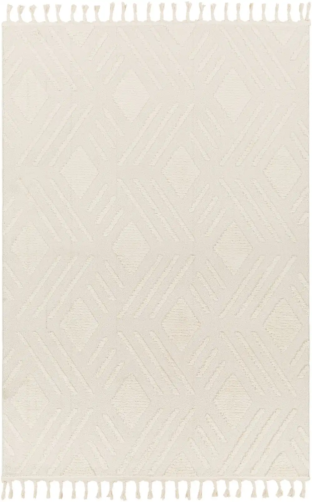 Selene Berber Geometric High Pile Ivory Rug - Image 2