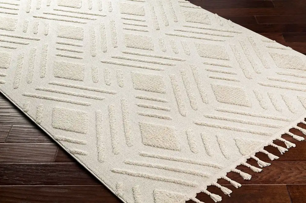 Selene Berber Geometric High Pile Ivory Rug - Image 3