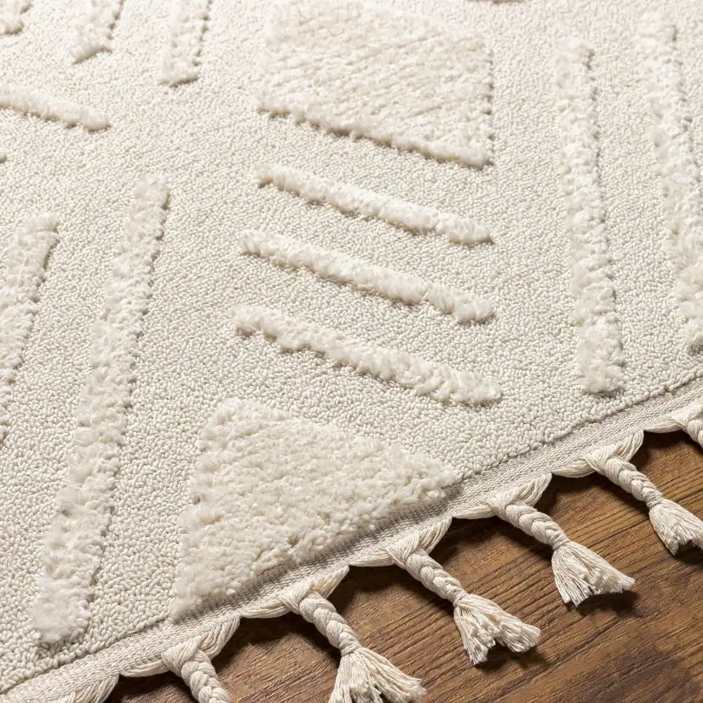 Selene Berber Geometric High Pile Ivory Rug - Image 6