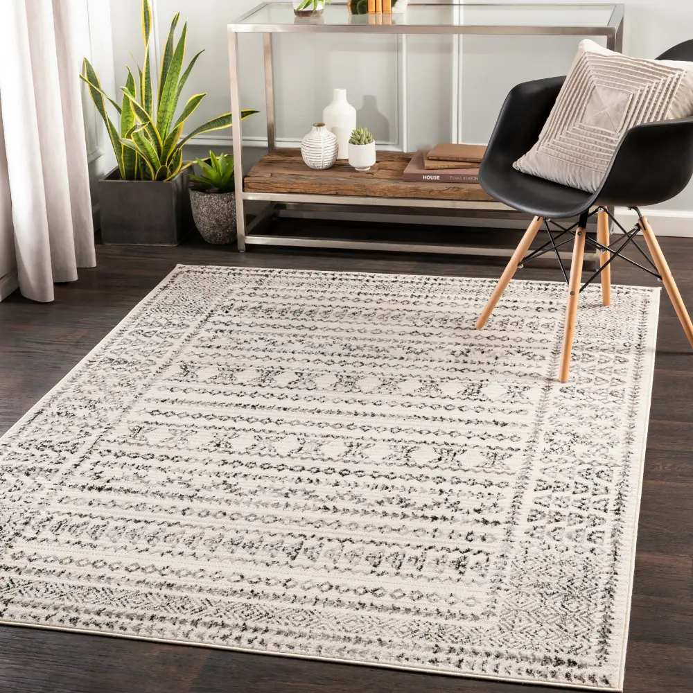 Olimpia Scandi Geometric Light Grey Rug