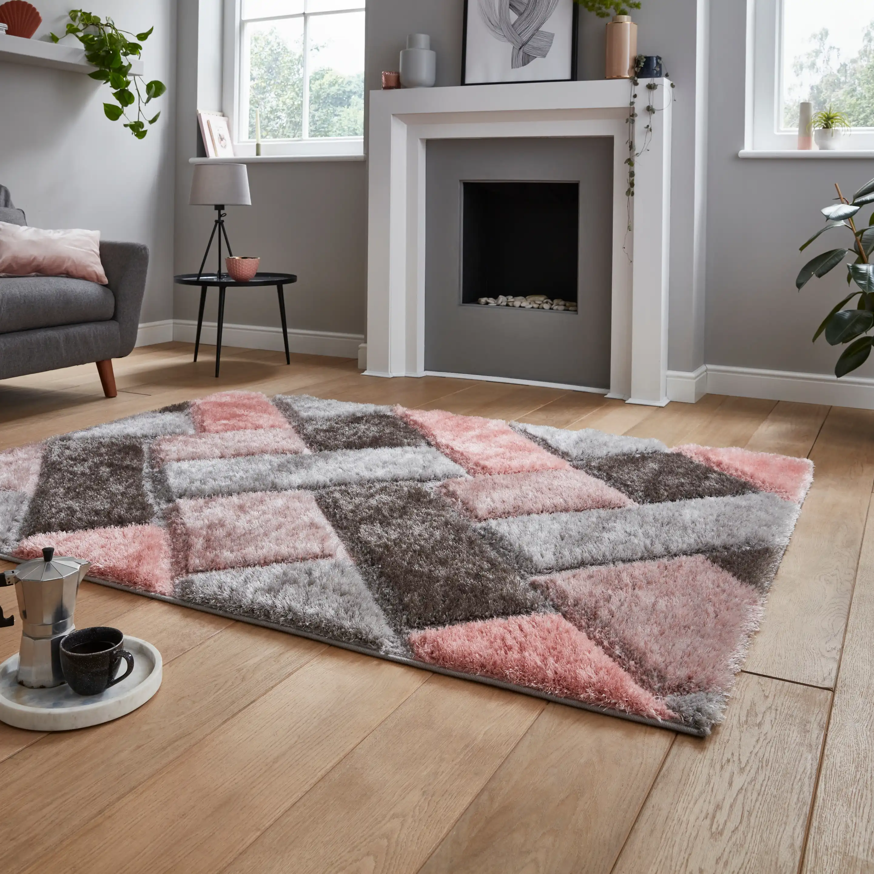Olympia 2239 Grey Pink Rug - Image 6
