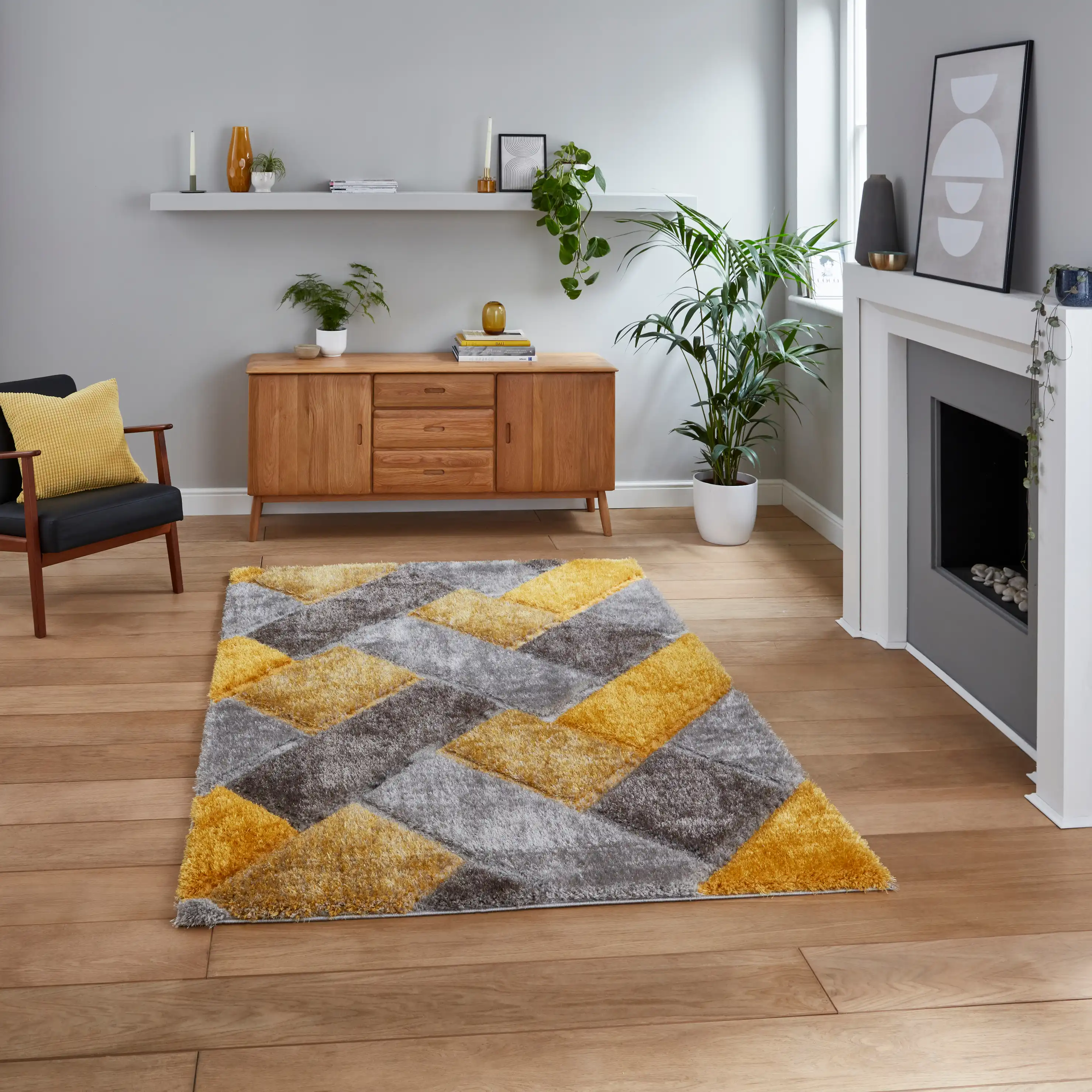 Olympia 2239 Grey Yellow Rug