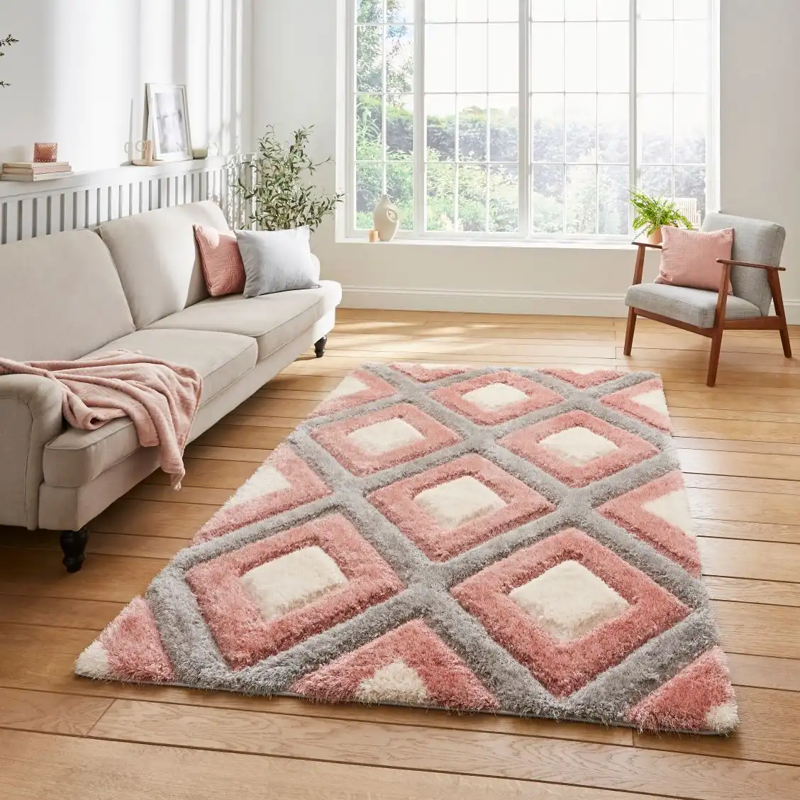 Olympia GR224 Grey Pink Rug