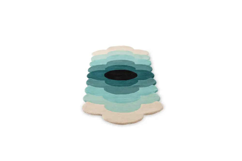 Orla Kiely Optical Flower Teal 061207 Rug - Image 6