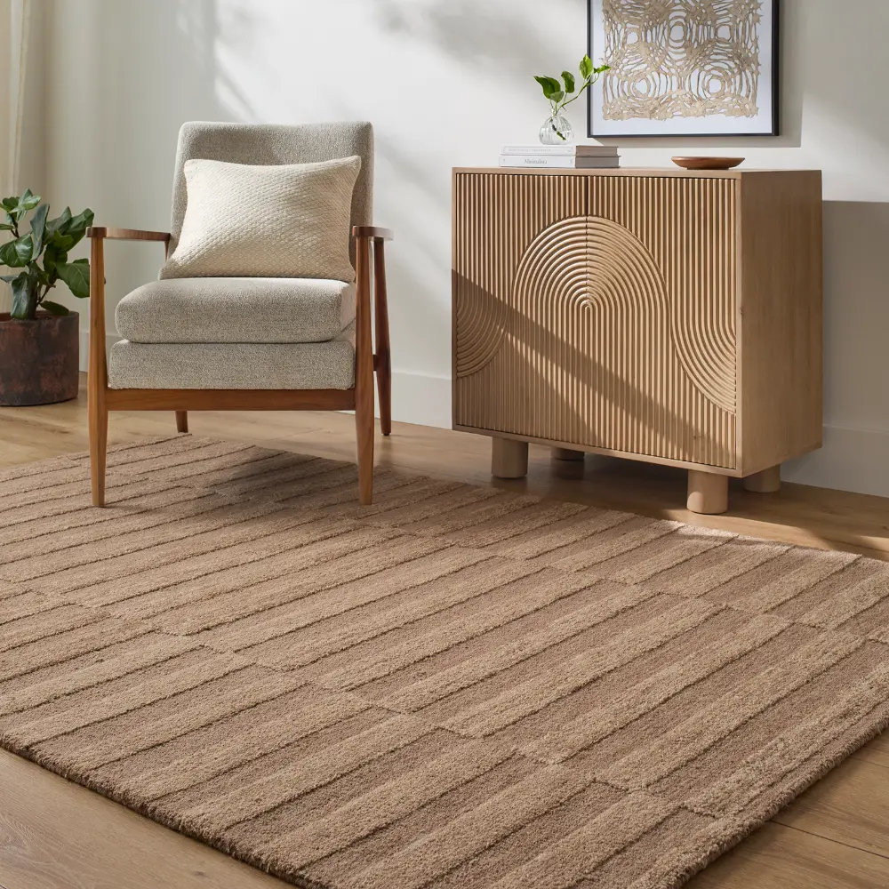 Our Pnw Home Idaho Hand Tufted Beige Taupe Wool Modern Living Dining Bedroom PNWID2302 Rug
