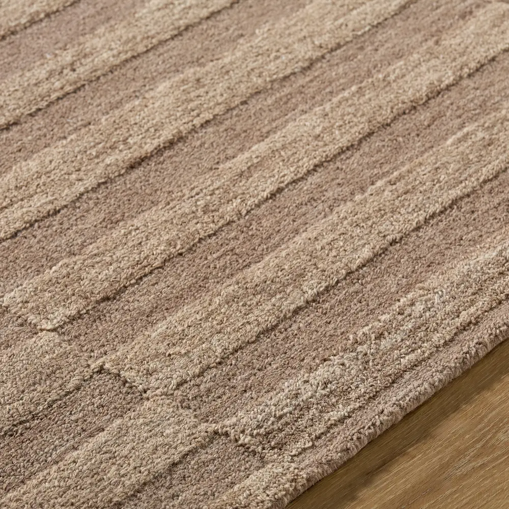 Our Pnw Home Idaho Hand Tufted Beige Taupe Wool Modern Living Dining Bedroom PNWID2302 Rug - Image 3
