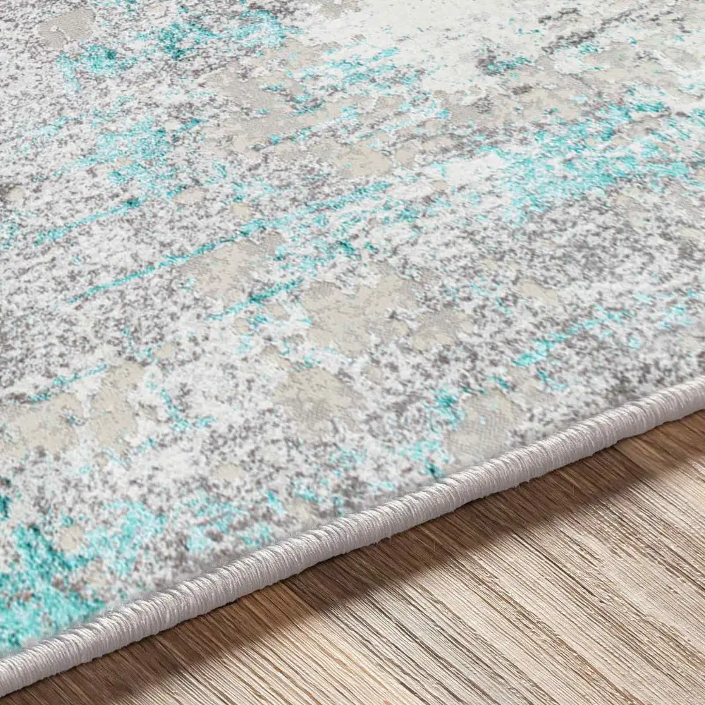 Parker Abstract Modern Marble Teal Rug - Image 6