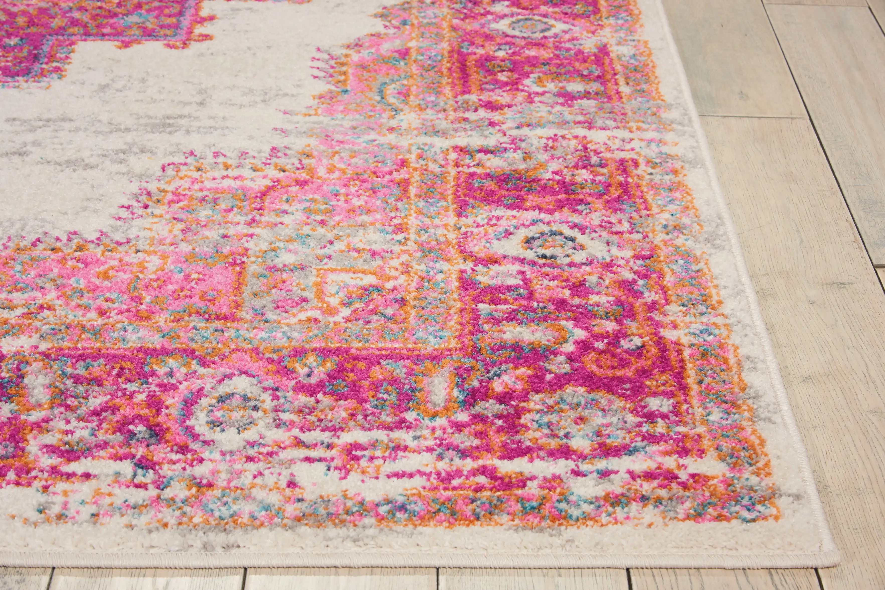Passion Nourison PSN03 Ivory Fuchsia Rug - Image 3