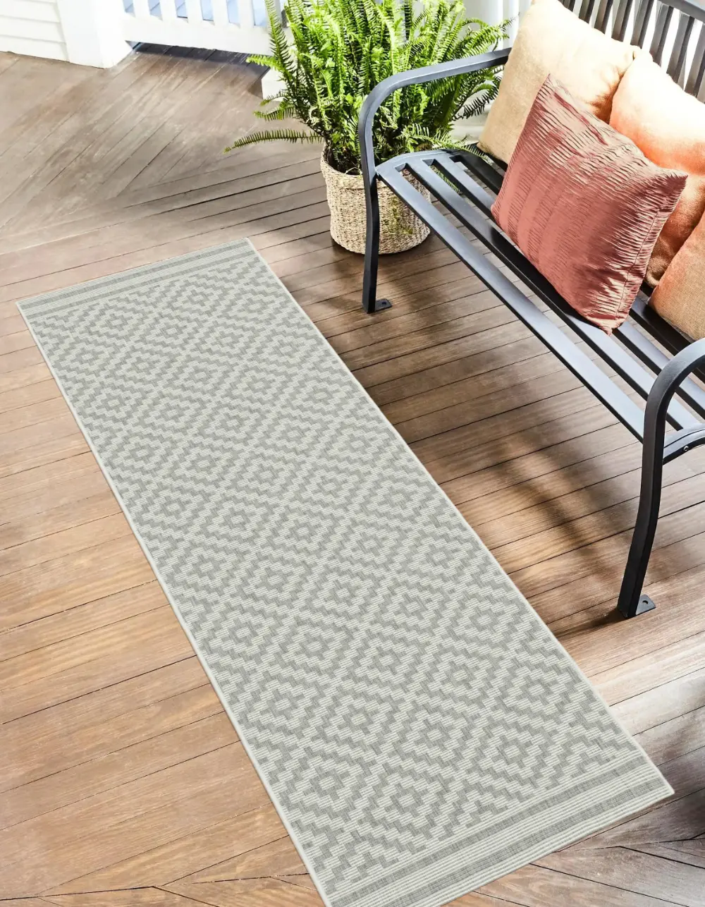 Patio 11 Diamond Grey Rug - Image 6