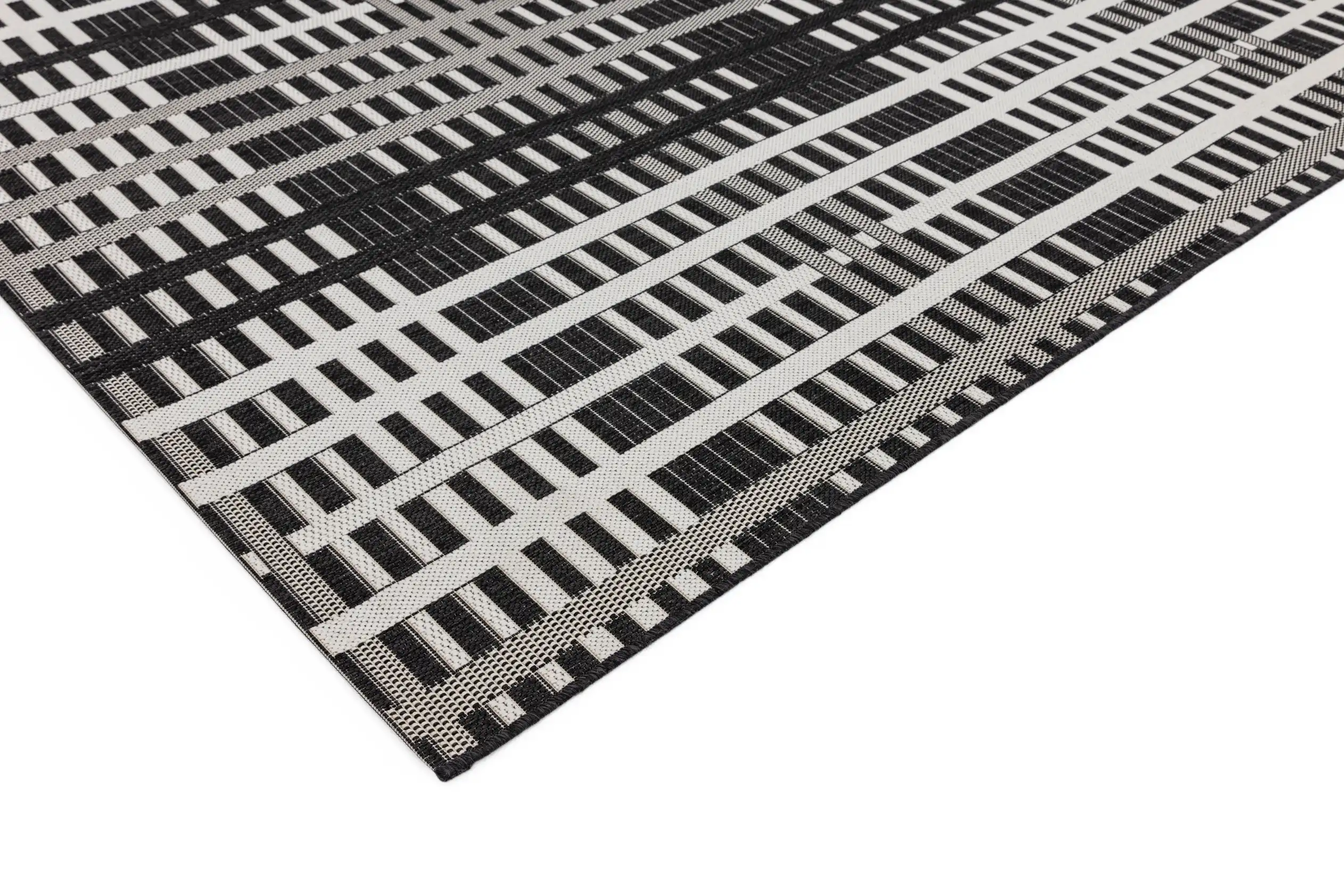Patio PAT22 Black Grid Rug - Image 3