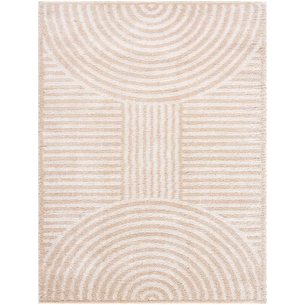 Pauline Machine Washable Modern Shaggy Beige Rug - Image 3