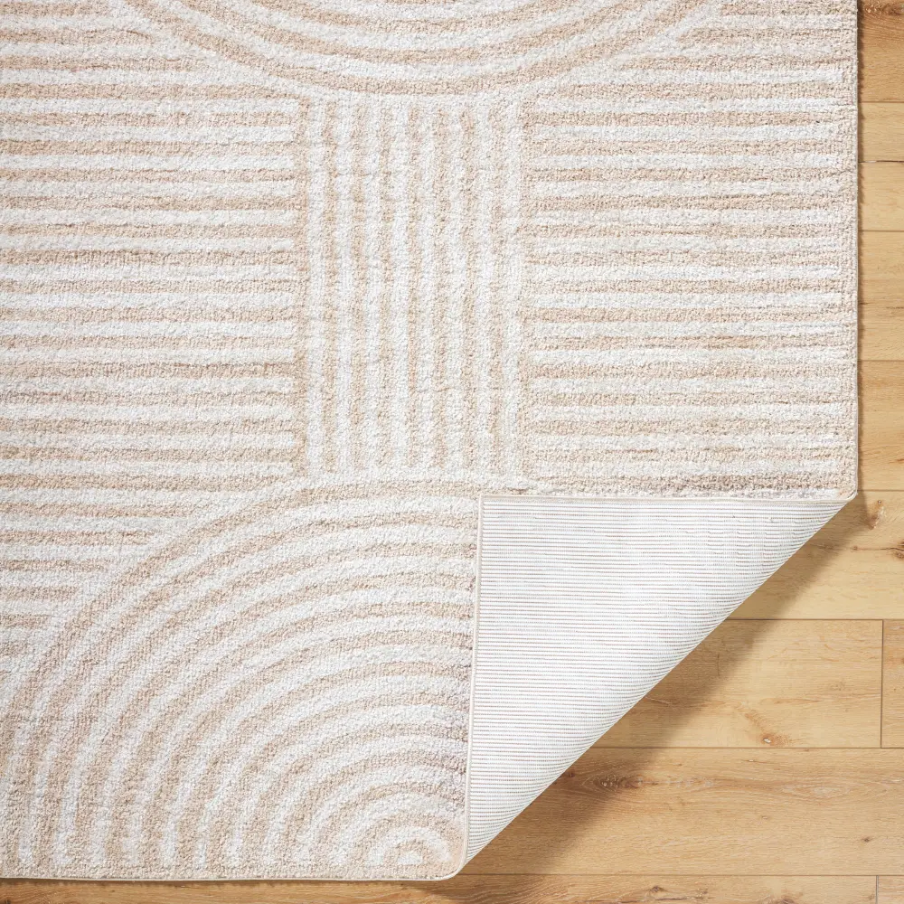 Pauline Machine Washable Modern Shaggy Beige Rug - Image 5